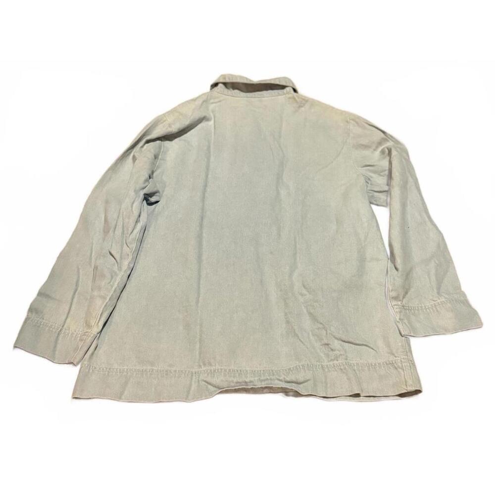 Adrian Delafield Light Blue Linen Blend Embroidered Jacket Womens Large - Picture 3 of 6